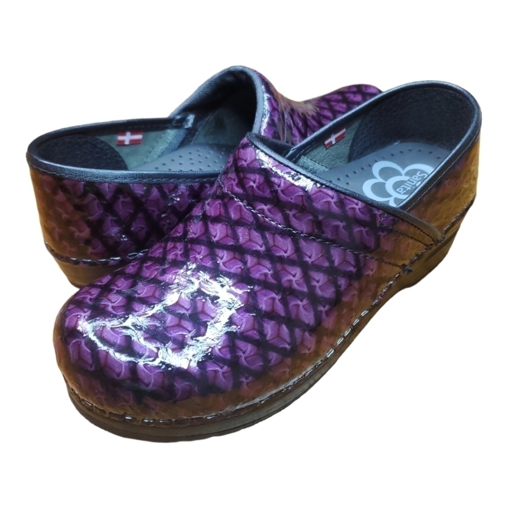 Sanita Professional Pheobe Purple Work Shoes Size 37 or US 6 NWOB